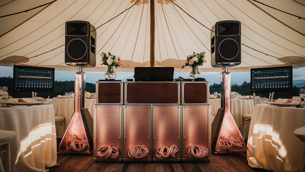 wedding sound equipment setup